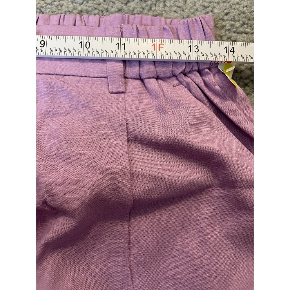 Open Edit Linen Blend Chino Shorts Sz S Lavender High Rise 6" Inseam Classic - Picture 3 of 8